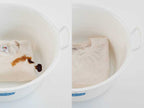 オキシクリーンが入ったプラスチックバケツ