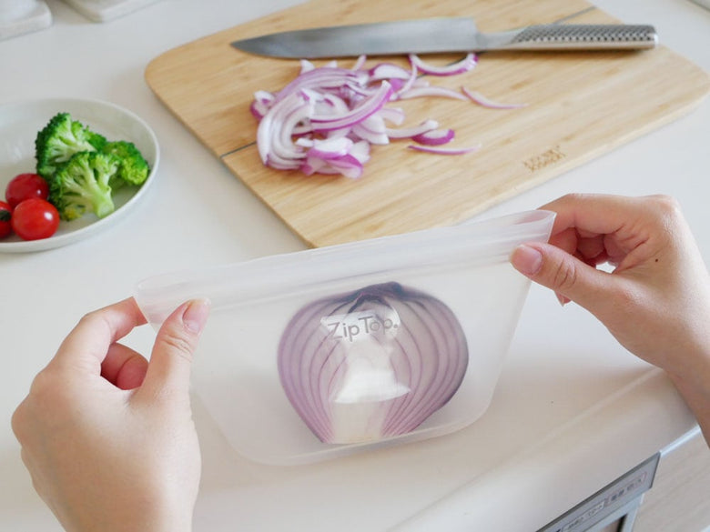 Zip Topジップトップのプラチナシリコーン製食器トレイと蓋のセット