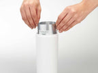 YAMAZAKI/toscaブランドのタワーデザインツーウェイディスペンサー ラウンド形状500mlボトル、ABS樹脂製容器とステンレス製ポンプ付き