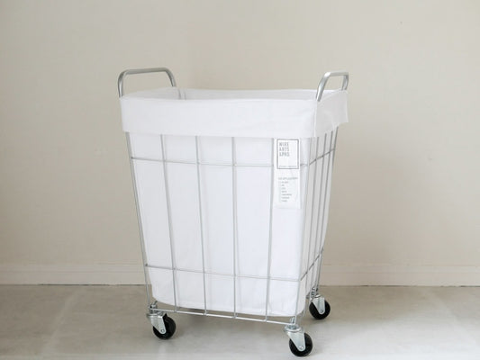 BRIDブリッドのランドリーストレージスクエア45L、灰色のプラスチック製キャスター付き洗濯物収納バスケット