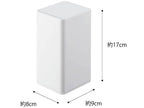 towerタワーのロール型ウェットティッシュケース、白色ABS樹脂製でサイズ約W8×D9×H17cmの家庭用収納用品