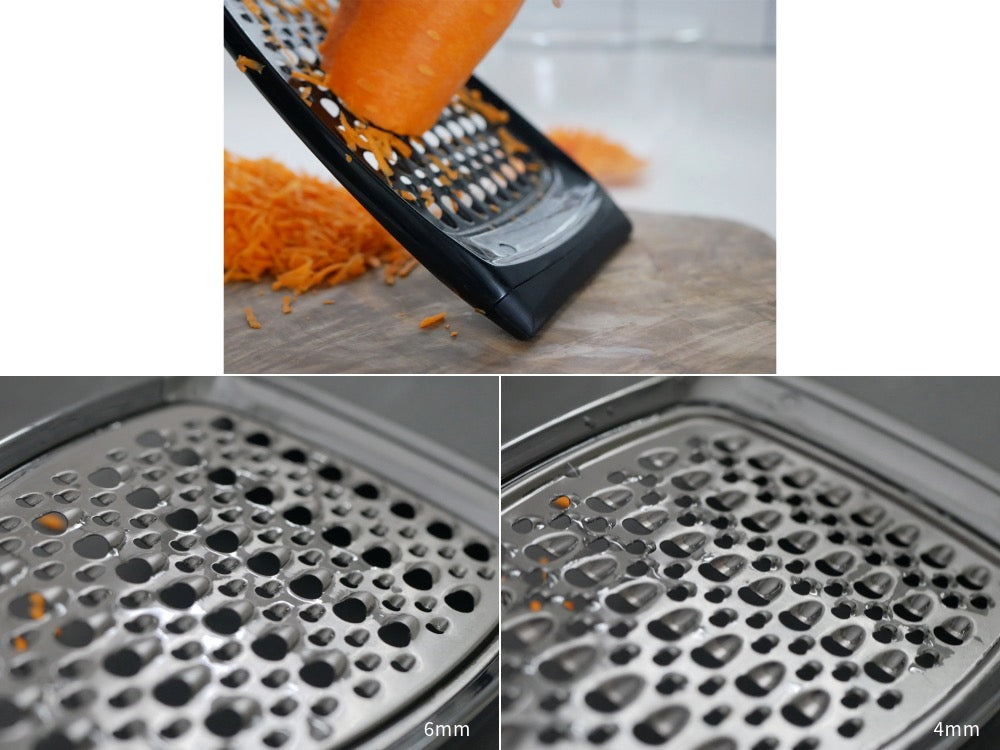 NONOJI限定ブラックのキャベピィMAXとサラダおろしセット。黒色のキッチン用おろし器具が並んでいる様子