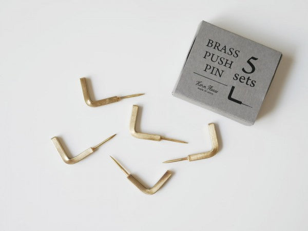 【Horn Please/ホーンプリーズ】BRASS プッシュピン フック 5個