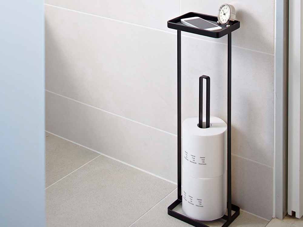 【tower/タワー】トレイ付キトイレットペーパースタンド