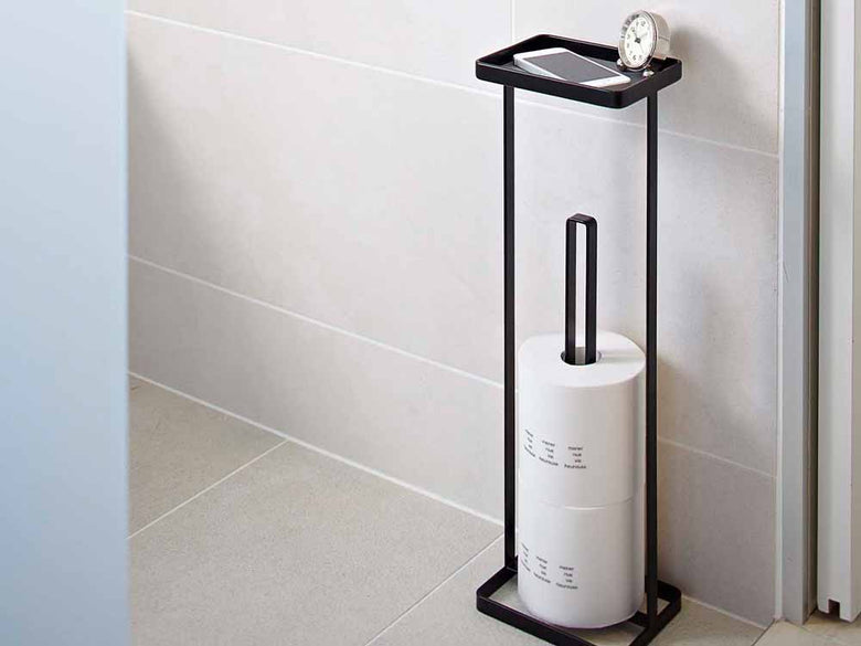 【tower/タワー】トレイ付キトイレットペーパースタンド